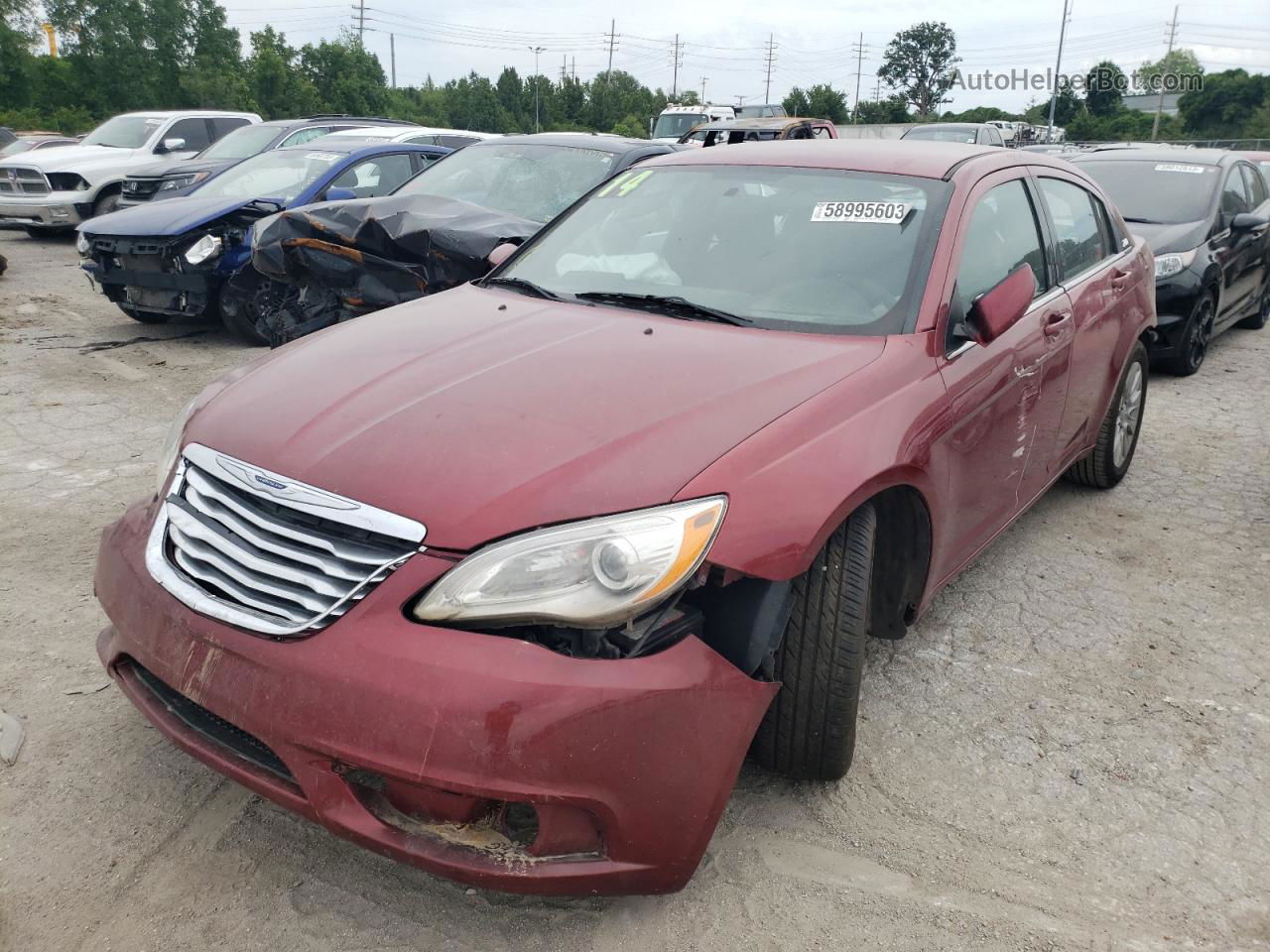 2014 Chrysler 200 Lx Red vin: 1C3CCBAB9EN210210