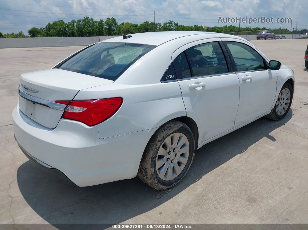 2014 Chrysler 200 Lx White vin: 1C3CCBABXEN205498