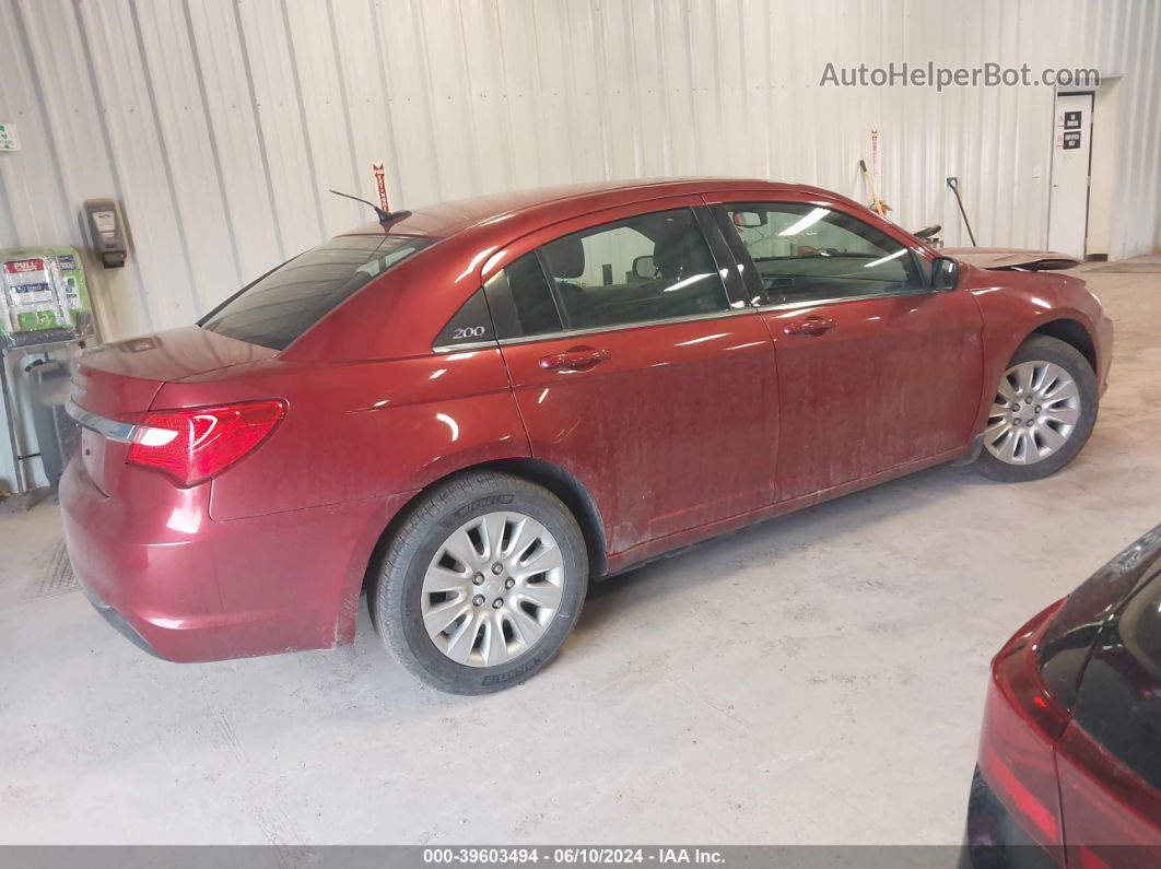 2014 Chrysler 200 Lx Red vin: 1C3CCBAG2EN152484