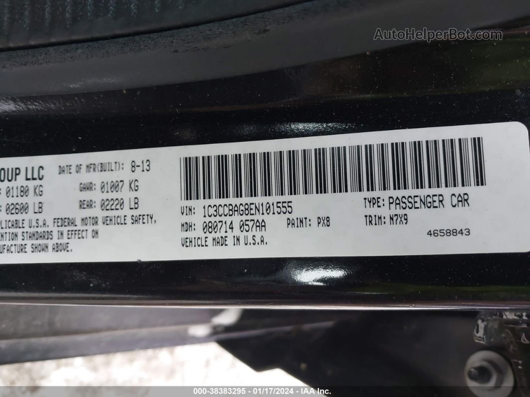 2014 Chrysler 200 Lx Черный vin: 1C3CCBAG8EN101555