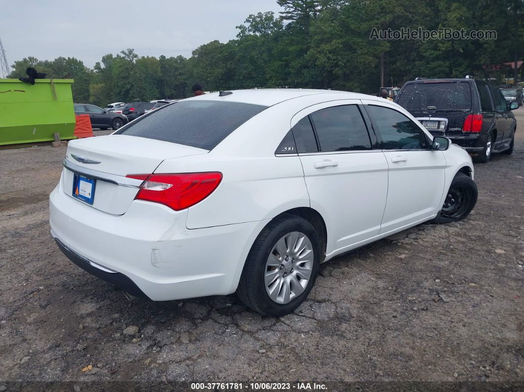 2014 Chrysler 200 Lx White vin: 1C3CCBAG9EN101919