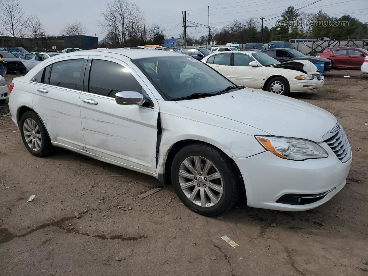 2014 Chrysler 200 Limited White vin: 1C3CCBCG1EN157088