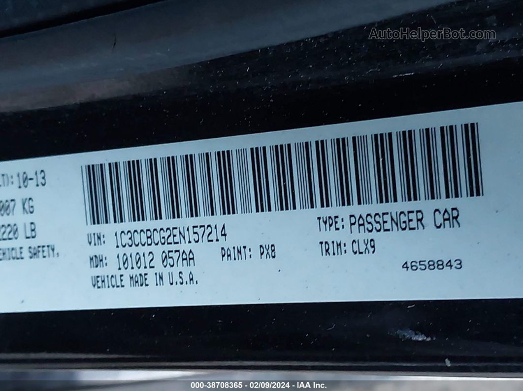 2014 Chrysler 200 Limited Black vin: 1C3CCBCG2EN157214