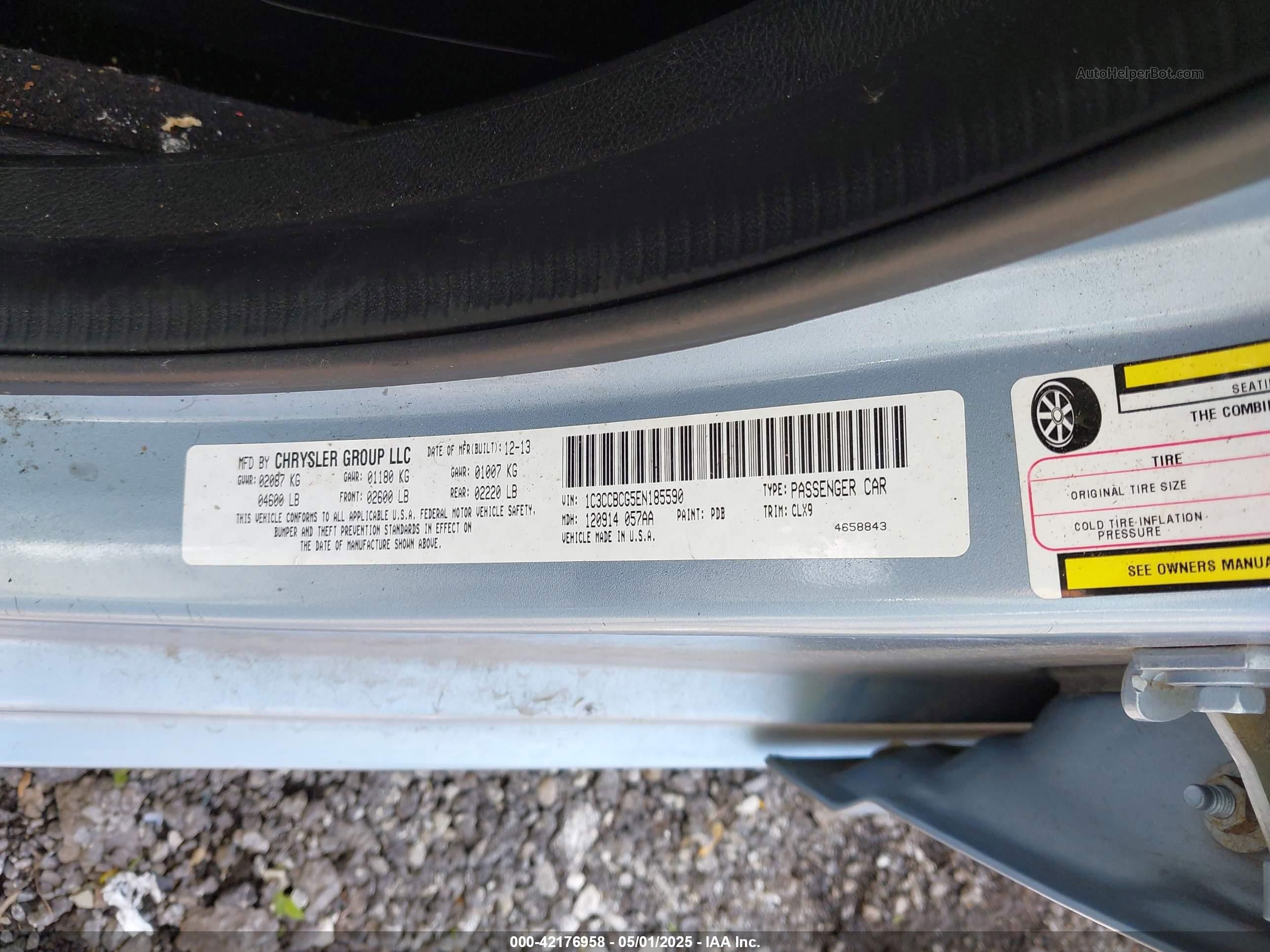 2014 Chrysler 200 Limited Синий vin: 1C3CCBCG5EN185590