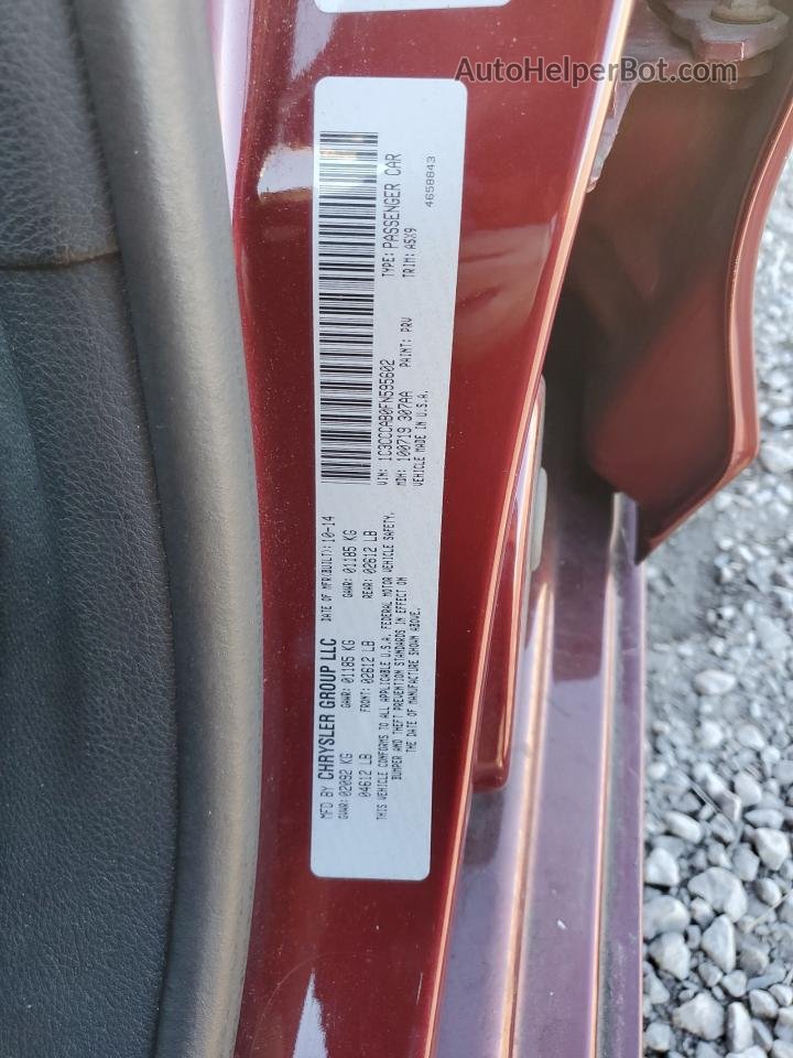 2015 Chrysler 200 Limited Темно-бордовый vin: 1C3CCCAB0FN595602