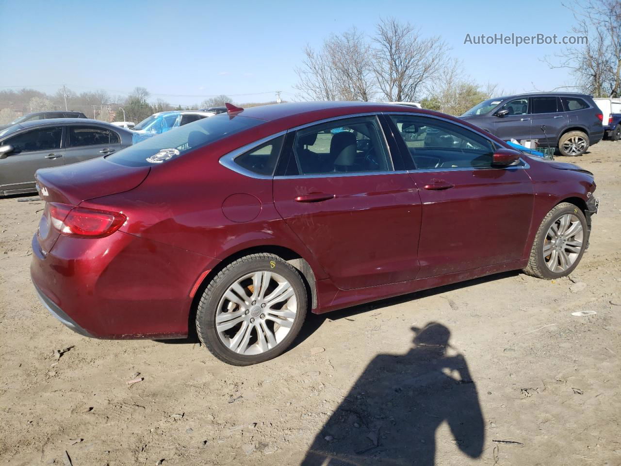 2015 Chrysler 200 Limited Бордовый vin: 1C3CCCAB0FN751752