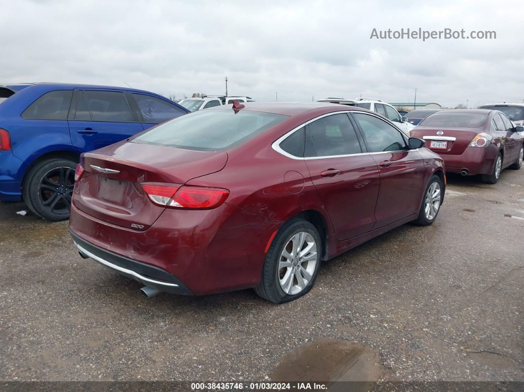 2016 Chrysler 200 Limited Бордовый vin: 1C3CCCAB0GN115852