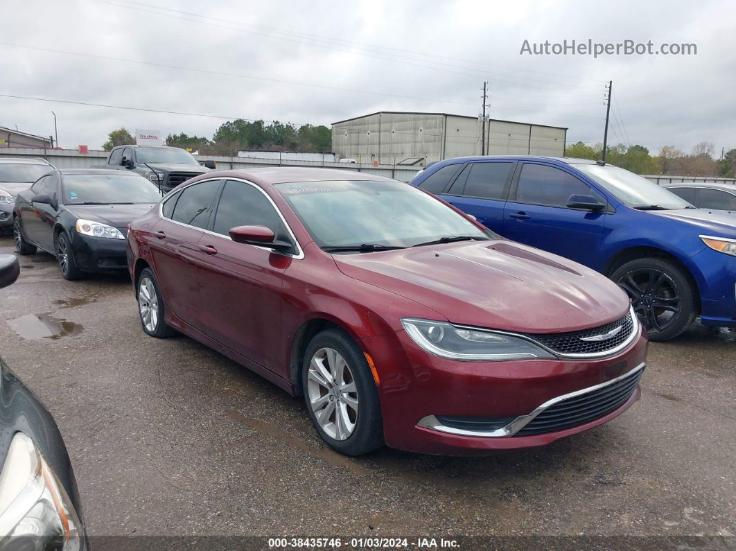 2016 Chrysler 200 Limited Бордовый vin: 1C3CCCAB0GN115852