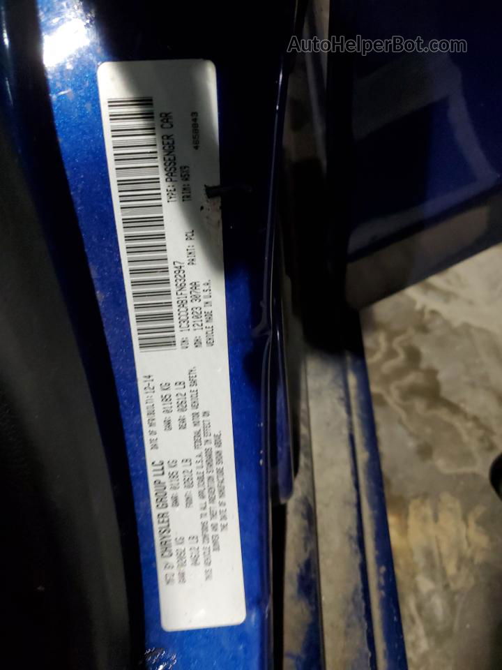 2015 Chrysler 200 Limited Blue vin: 1C3CCCAB1FN632947