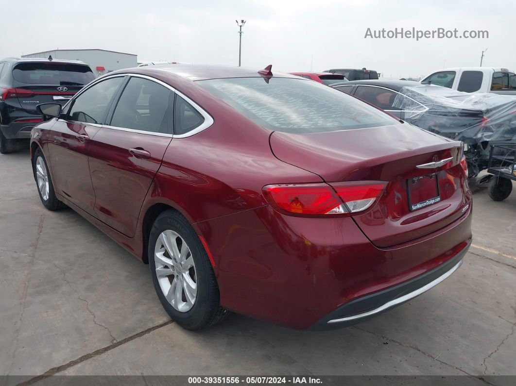 2016 Chrysler 200 Limited Platinum Maroon vin: 1C3CCCAB1GN178670