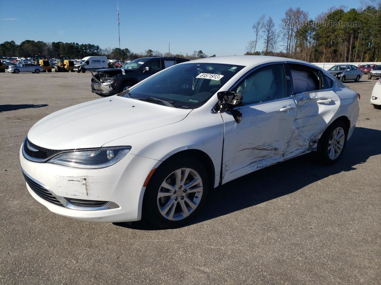 2017 Chrysler 200 Limited White vin: 1C3CCCAB1HN509779