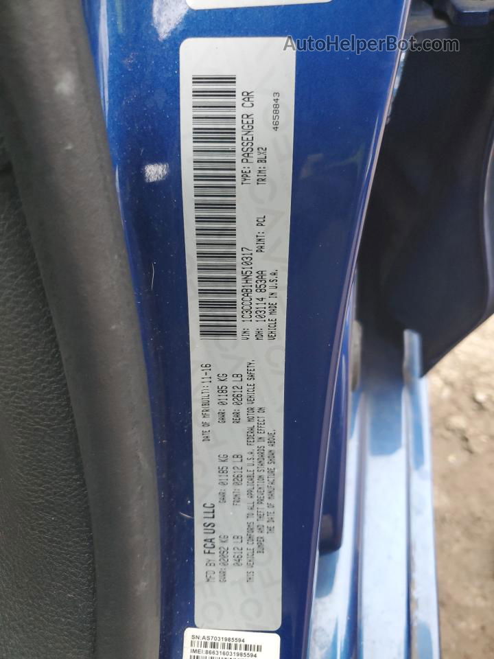 2017 Chrysler 200 Limited Blue vin: 1C3CCCAB1HN510317