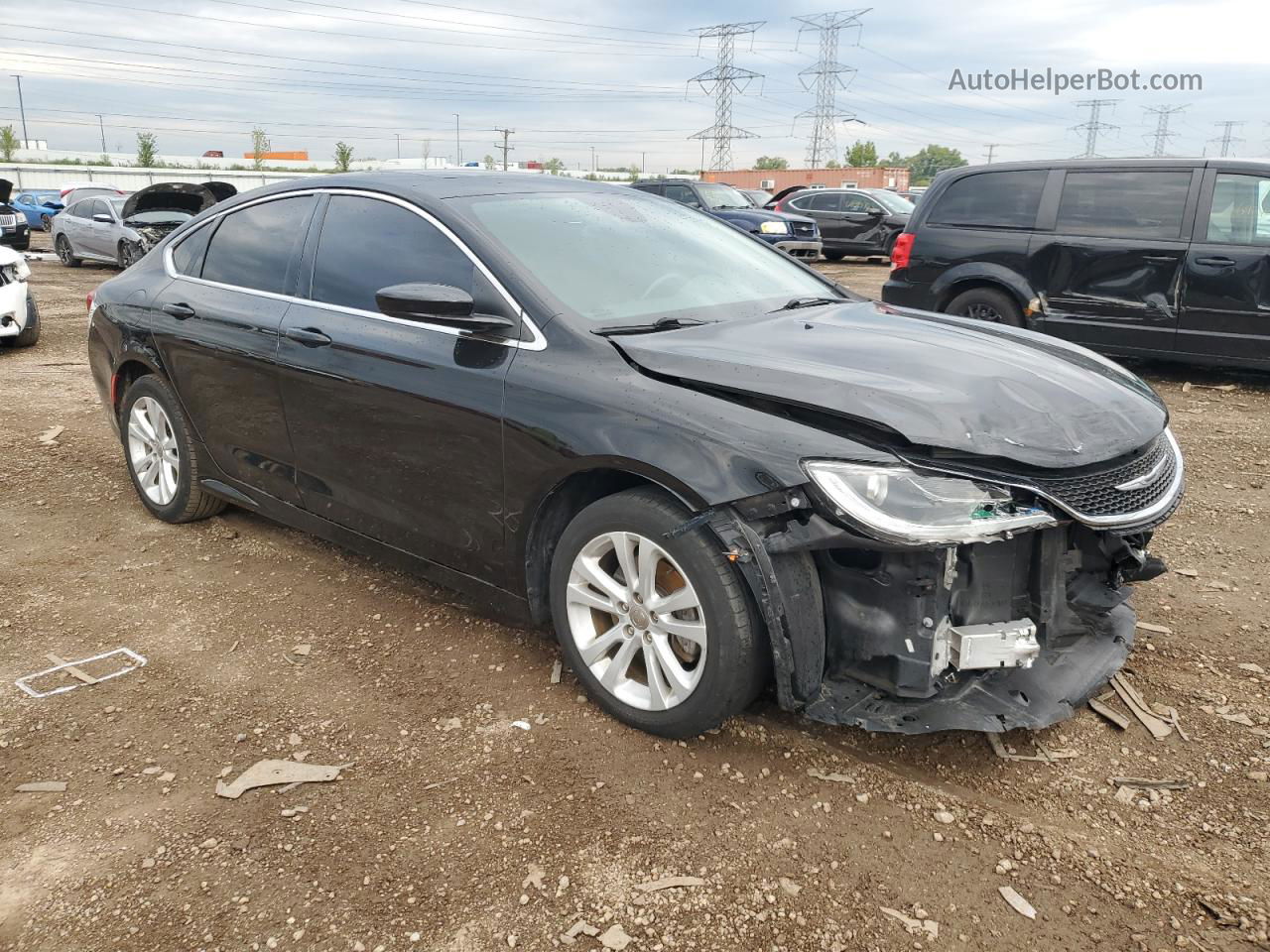 2017 Chrysler 200 Limited Black vin: 1C3CCCAB1HN511080