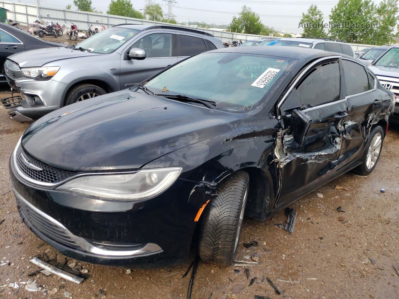 2015 Chrysler 200 Limited Black vin: 1C3CCCAB2FN684247