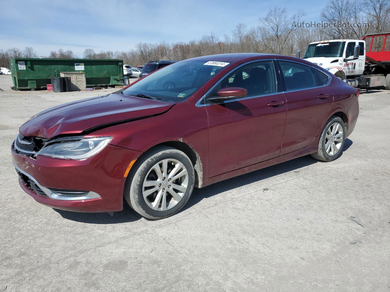 2015 Chrysler 200 Limited Бордовый vin: 1C3CCCAB2FN714041