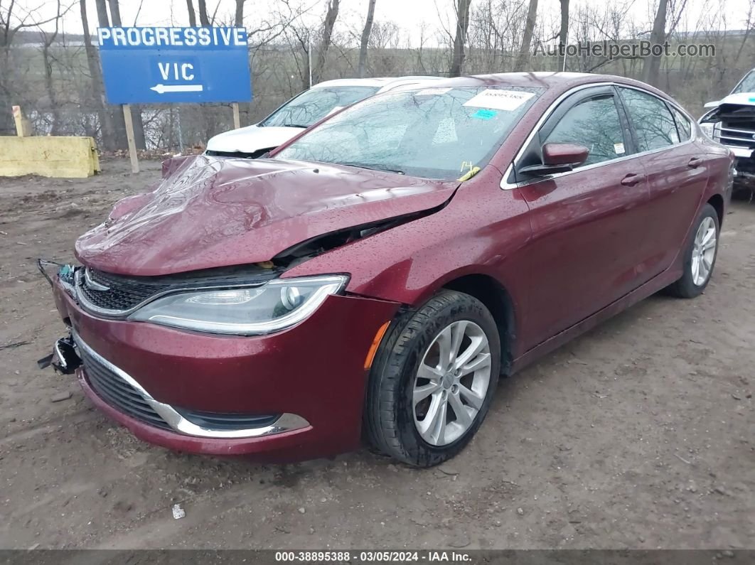 2016 Chrysler 200 Limited Maroon vin: 1C3CCCAB2GN146603