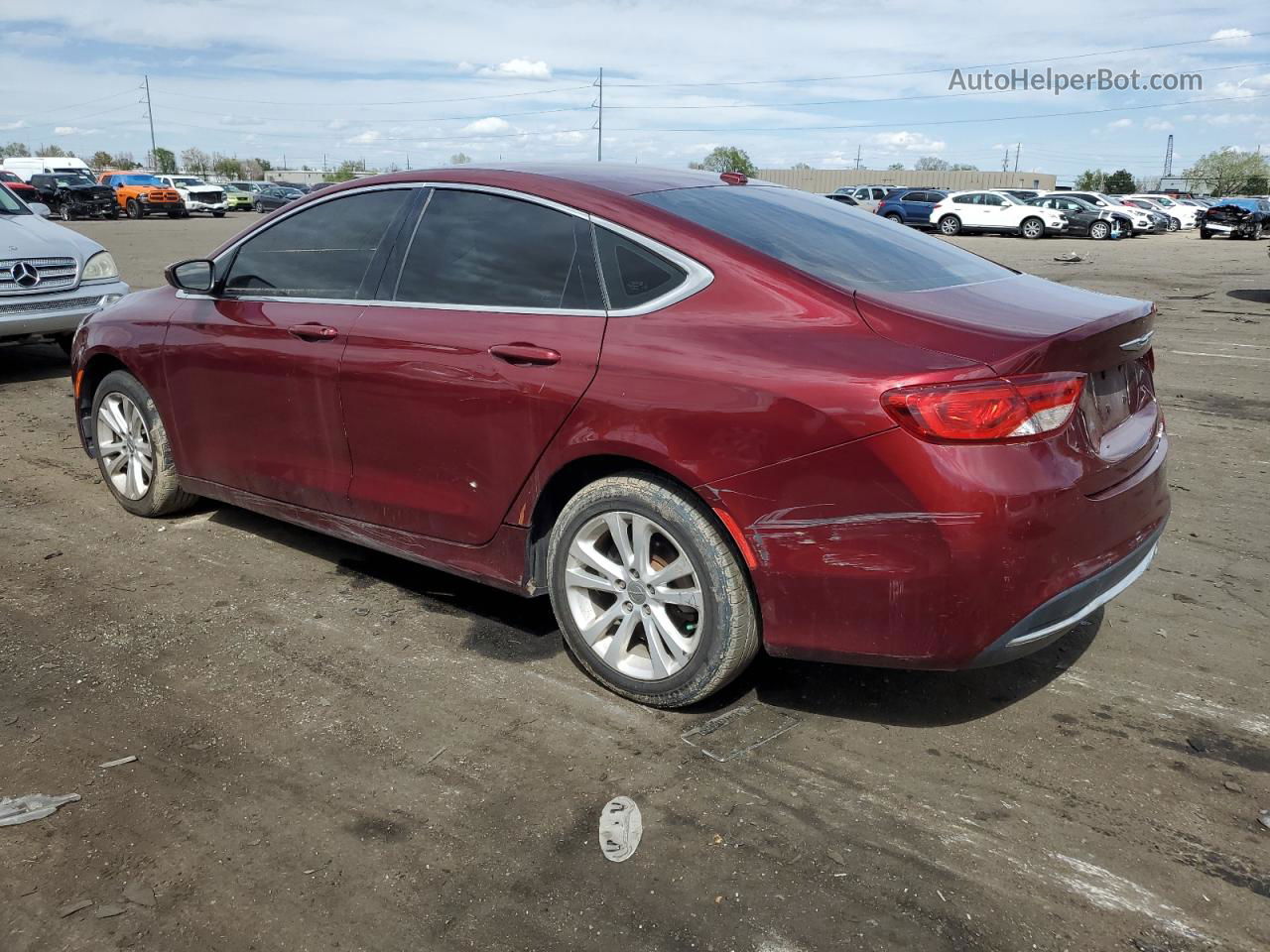 2015 Chrysler 200 Limited Maroon vin: 1C3CCCAB3FN537189