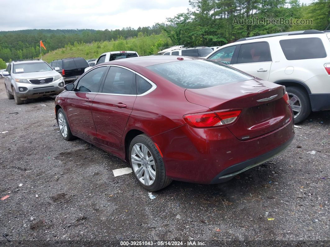 2015 Chrysler 200 Limited Maroon vin: 1C3CCCAB3FN560083