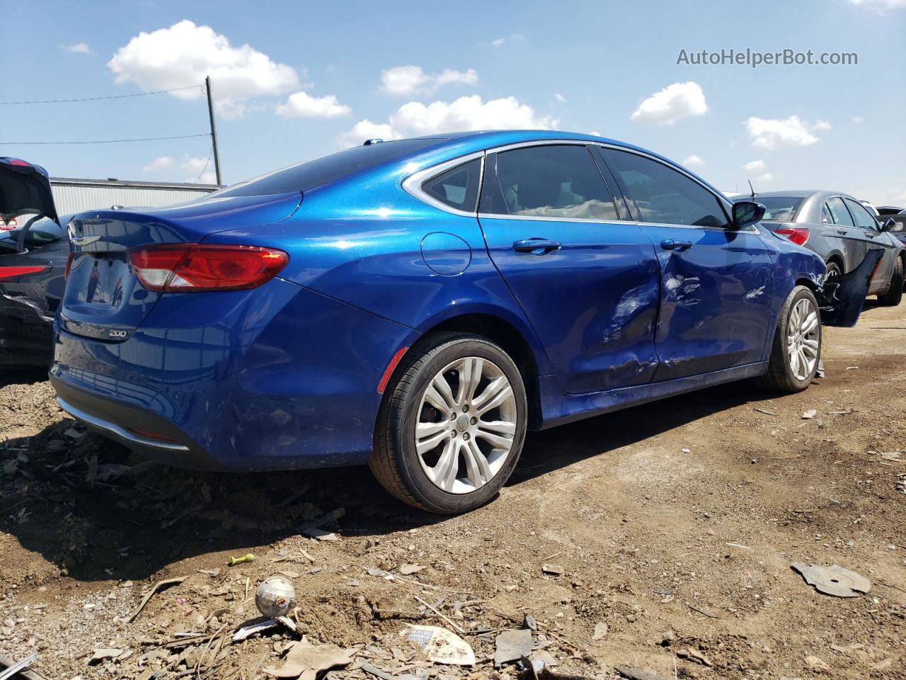 2015 Chrysler 200 Limited Blue vin: 1C3CCCAB3FN561914