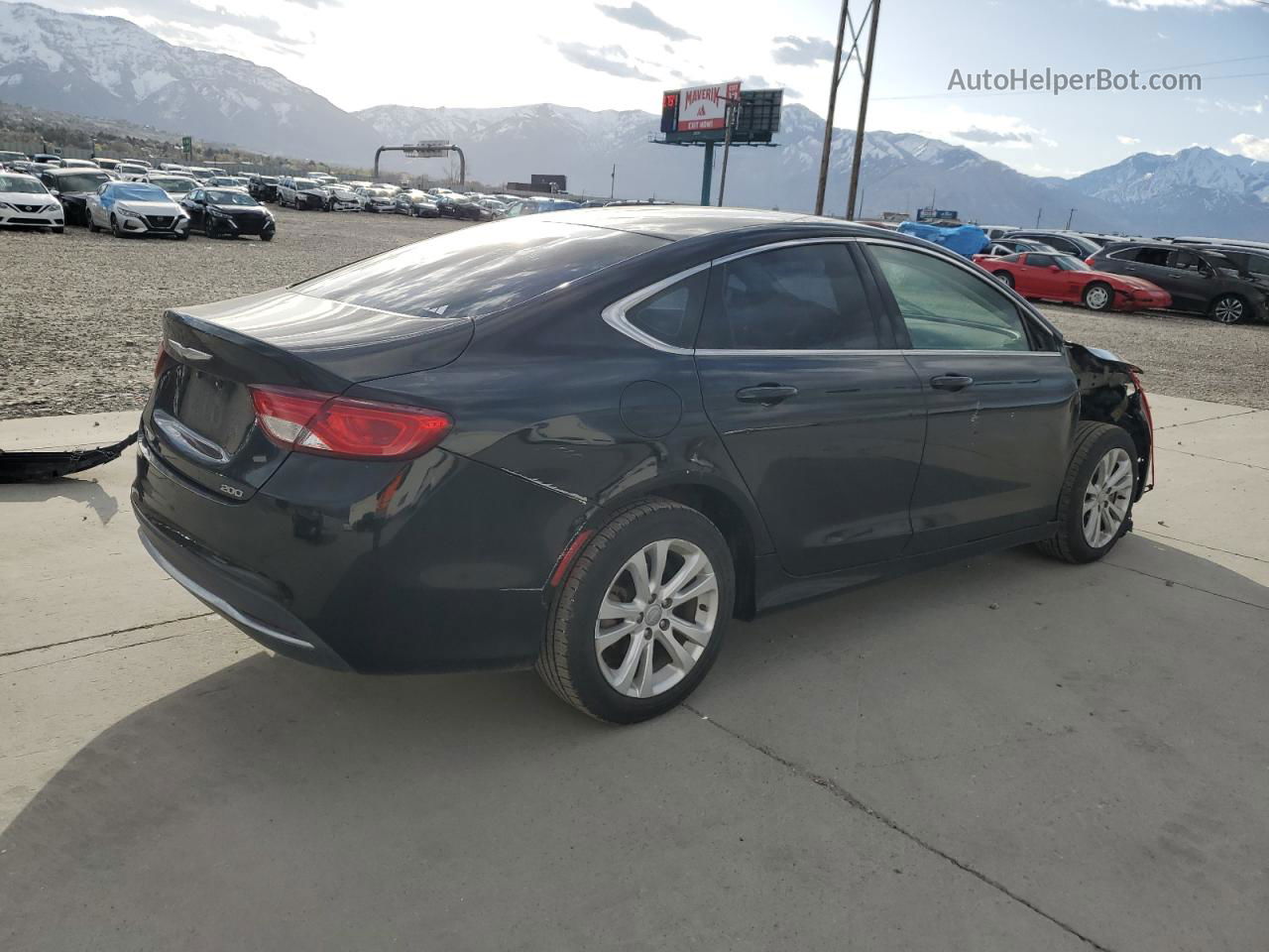 2015 Chrysler 200 Limited Black vin: 1C3CCCAB3FN576297