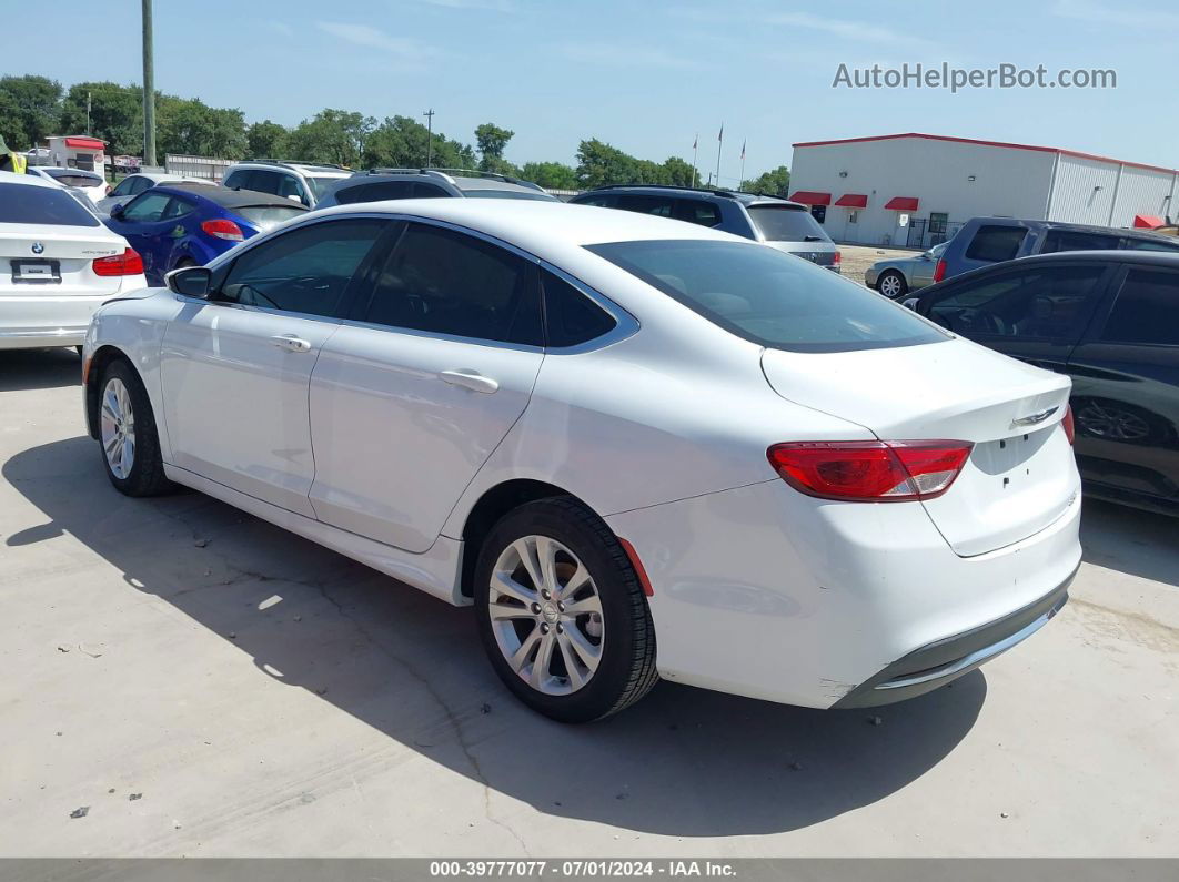 2015 Chrysler 200 Limited White vin: 1C3CCCAB3FN635770