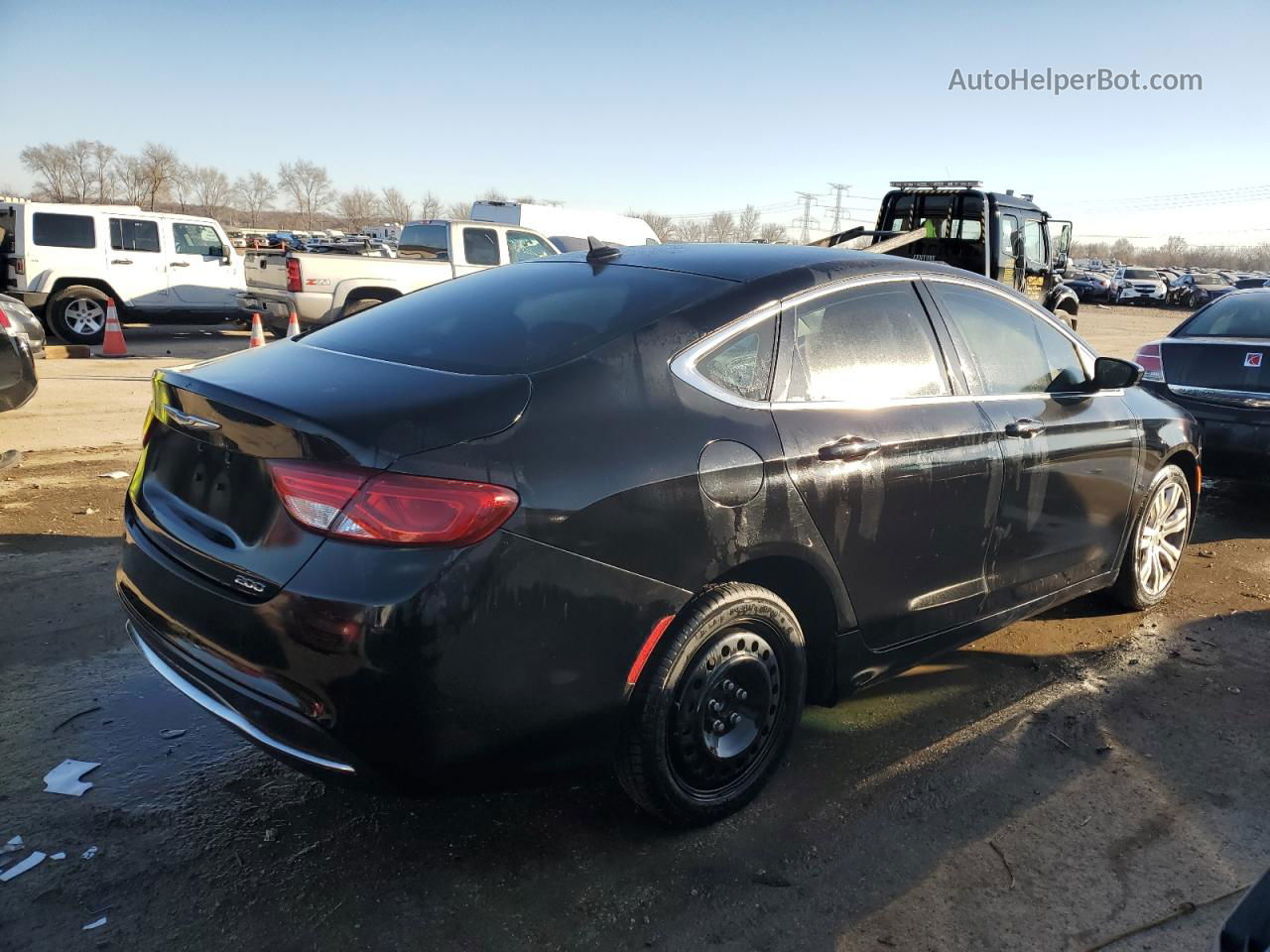 2015 Chrysler 200 Limited Black vin: 1C3CCCAB3FN693779