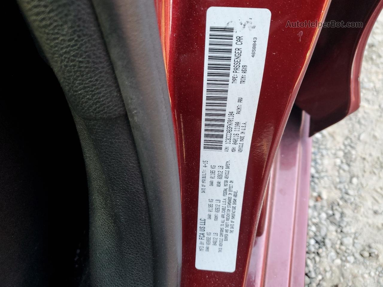 2015 Chrysler 200 Limited Темно-бордовый vin: 1C3CCCAB3FN701184