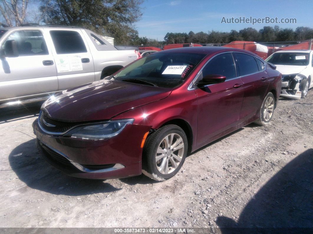 2016 Chrysler 200 Limited Темно-бордовый vin: 1C3CCCAB3GN117255