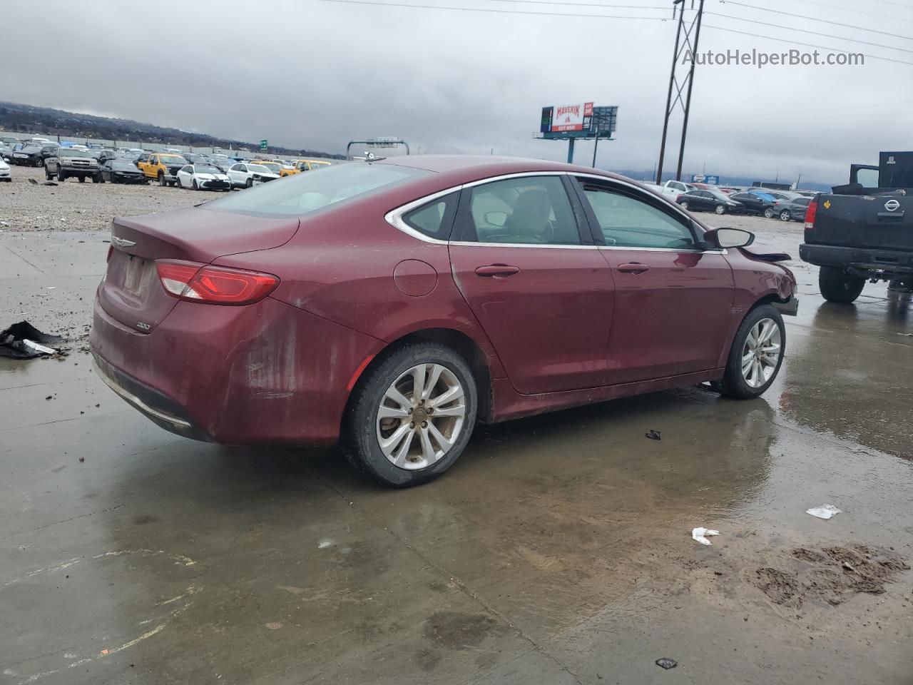 2015 Chrysler 200 Limited Burgundy vin: 1C3CCCAB4FN677171