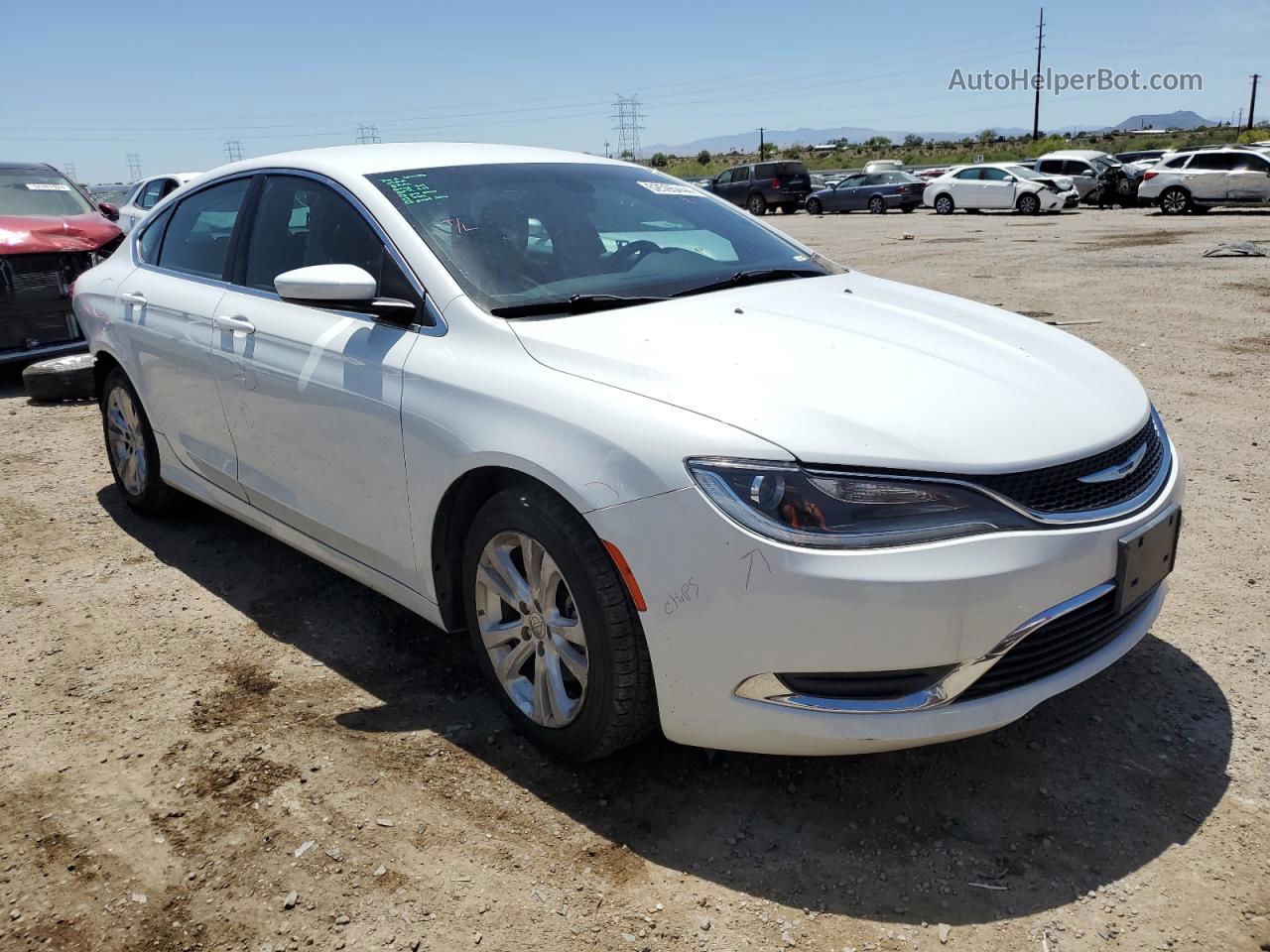 2015 Chrysler 200 Limited White vin: 1C3CCCAB5FN680290