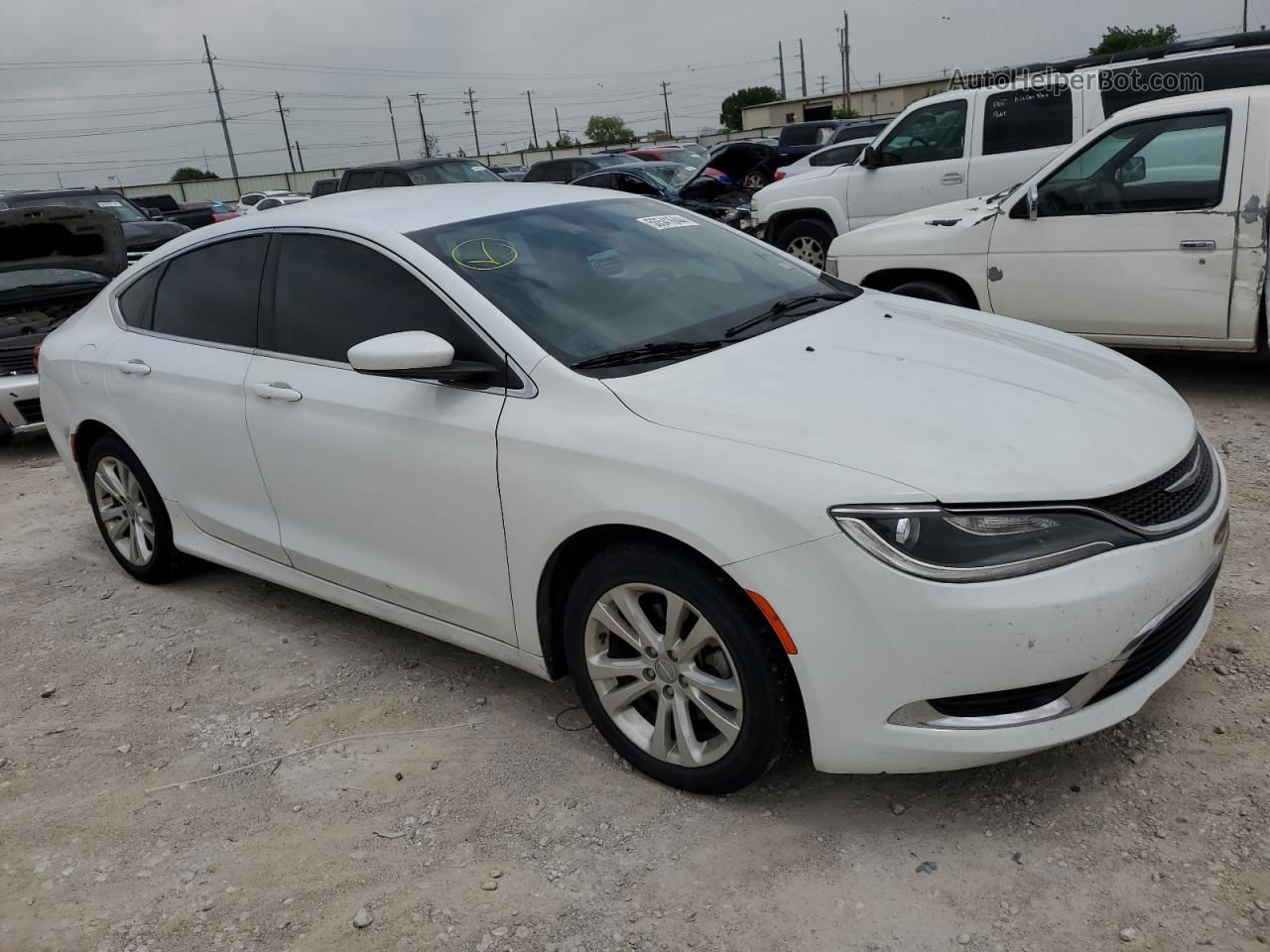 2015 Chrysler 200 Limited White vin: 1C3CCCAB6FN539373