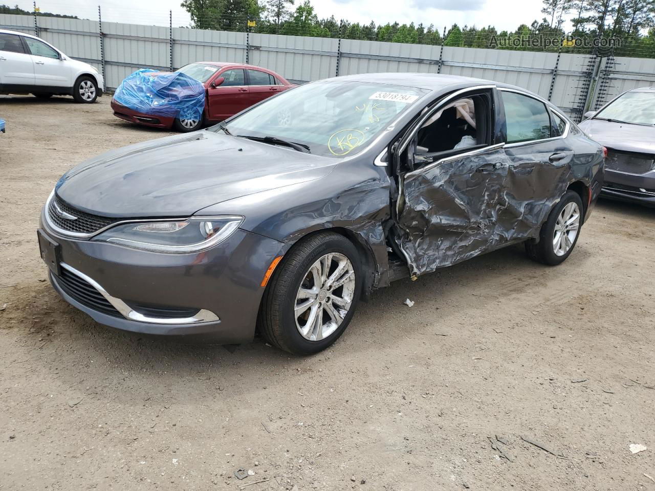 2015 Chrysler 200 Limited Gray vin: 1C3CCCAB6FN564855