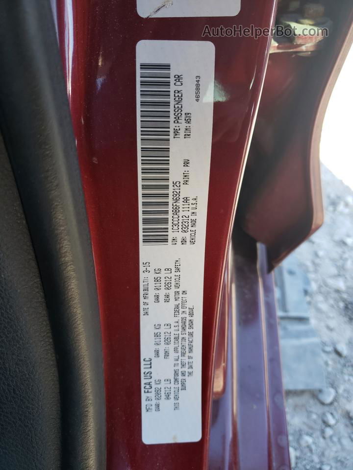 2015 Chrysler 200 Limited Бордовый vin: 1C3CCCAB6FN692125