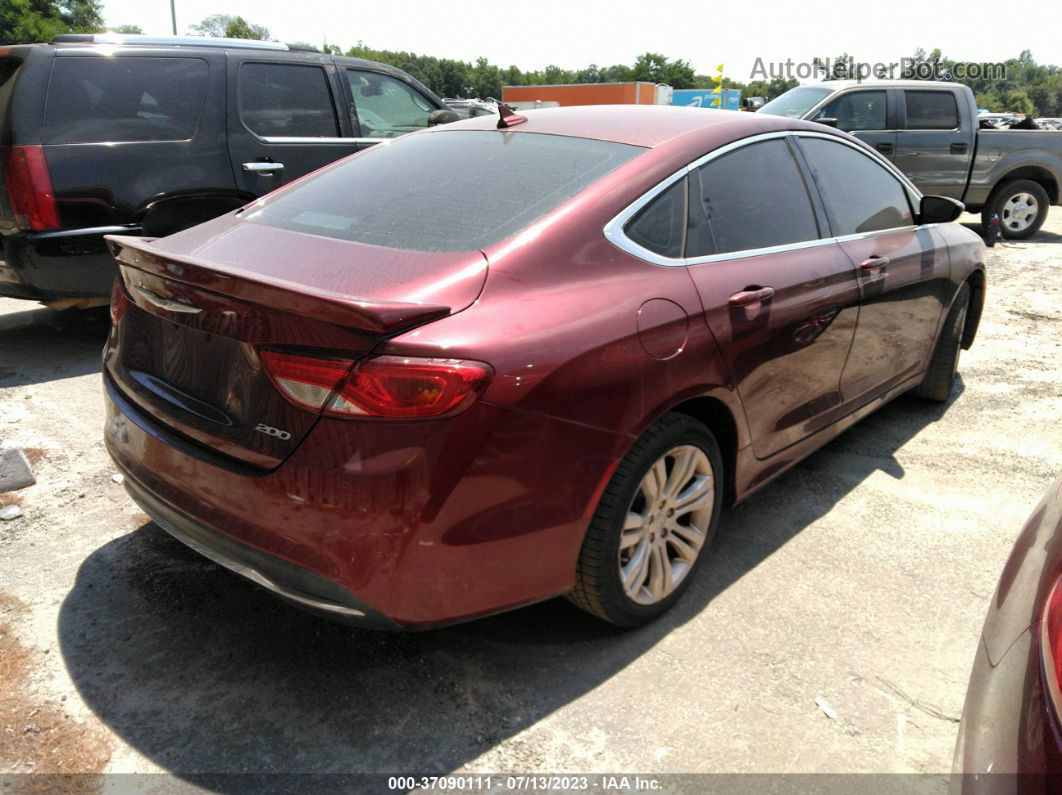 2016 Chrysler 200 Limited Red vin: 1C3CCCAB6GN118724