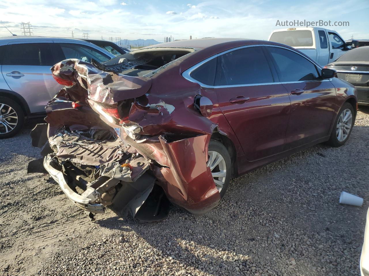 2016 Chrysler 200 Limited Maroon vin: 1C3CCCAB6GN159127