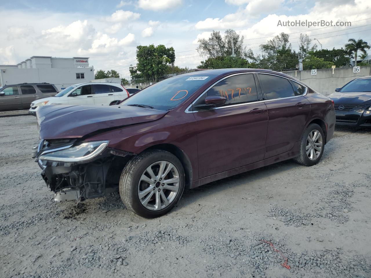 2015 Chrysler 200 Limited Burgundy vin: 1C3CCCAB8FN665332