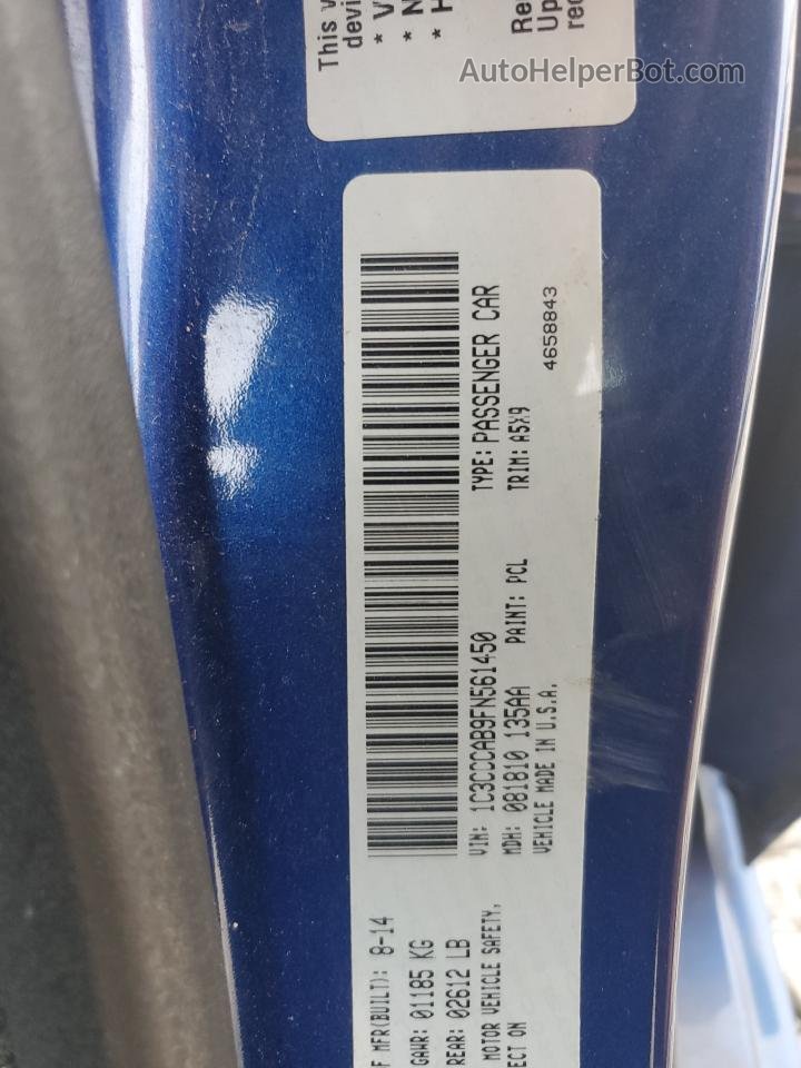 2015 Chrysler 200 Limited Blue vin: 1C3CCCAB9FN561450