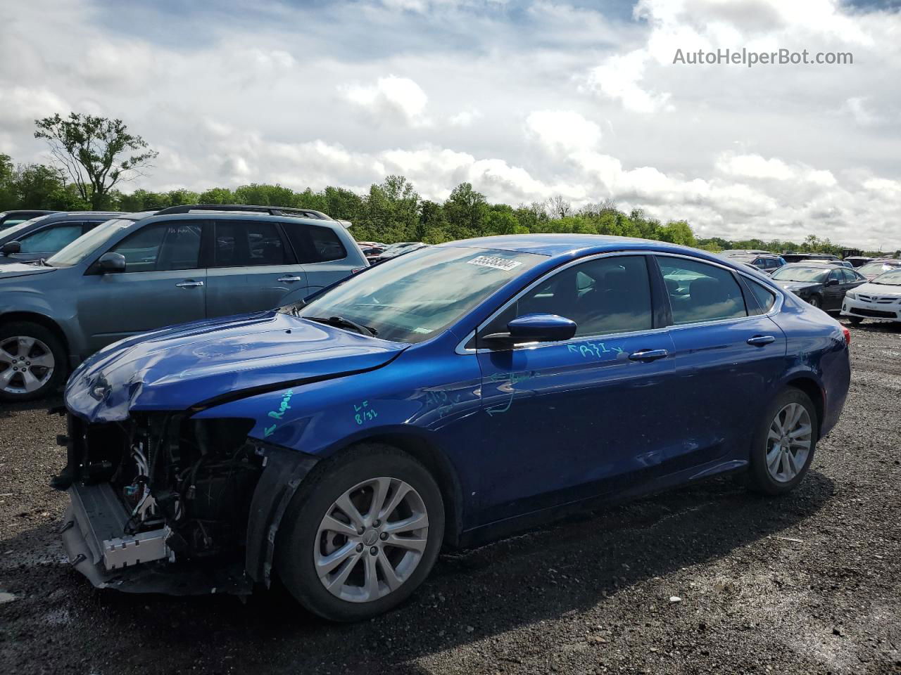 2015 Chrysler 200 Limited Blue vin: 1C3CCCAB9FN652587