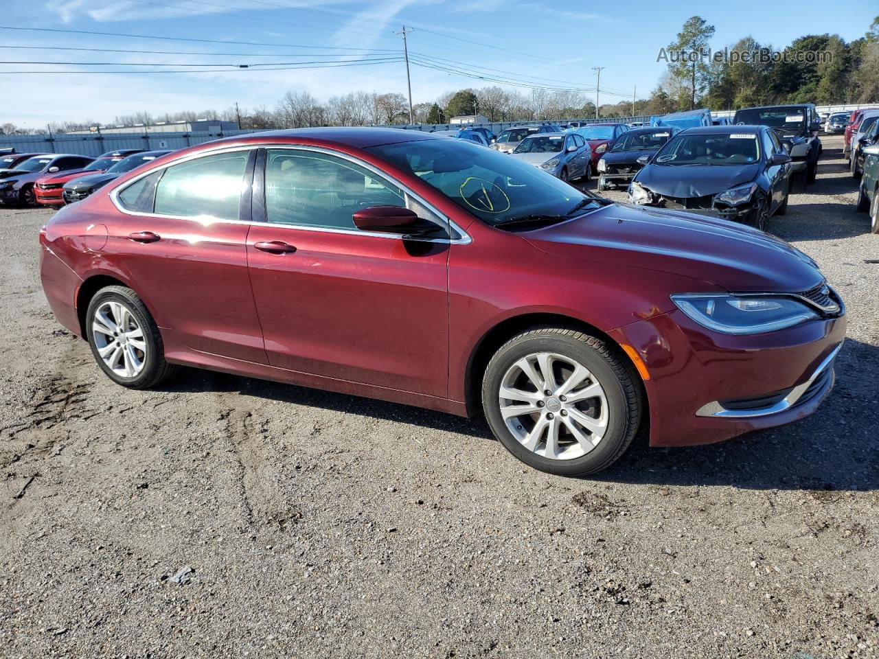 2016 Chrysler 200 Limited Бордовый vin: 1C3CCCAB9GN173751