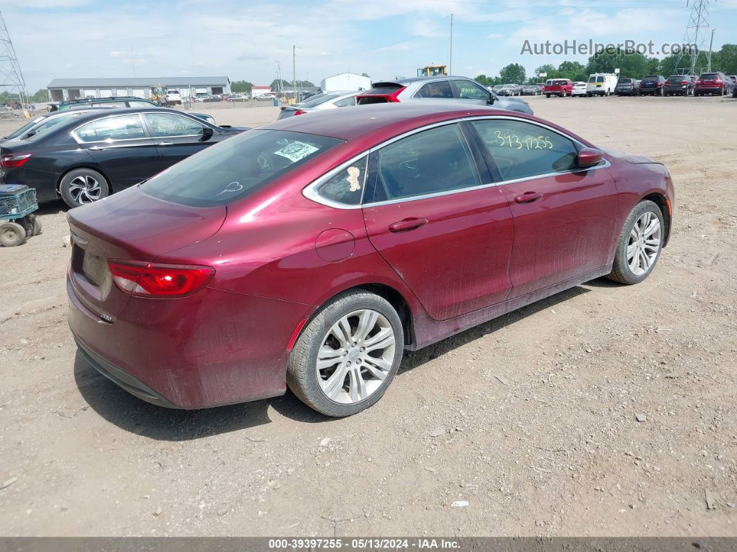 2015 Chrysler 200 Limited Бордовый vin: 1C3CCCABXFN597941