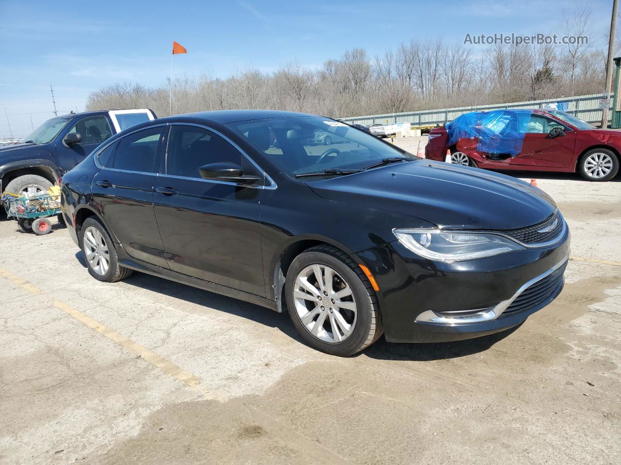 2015 Chrysler 200 Limited Black vin: 1C3CCCABXFN612597