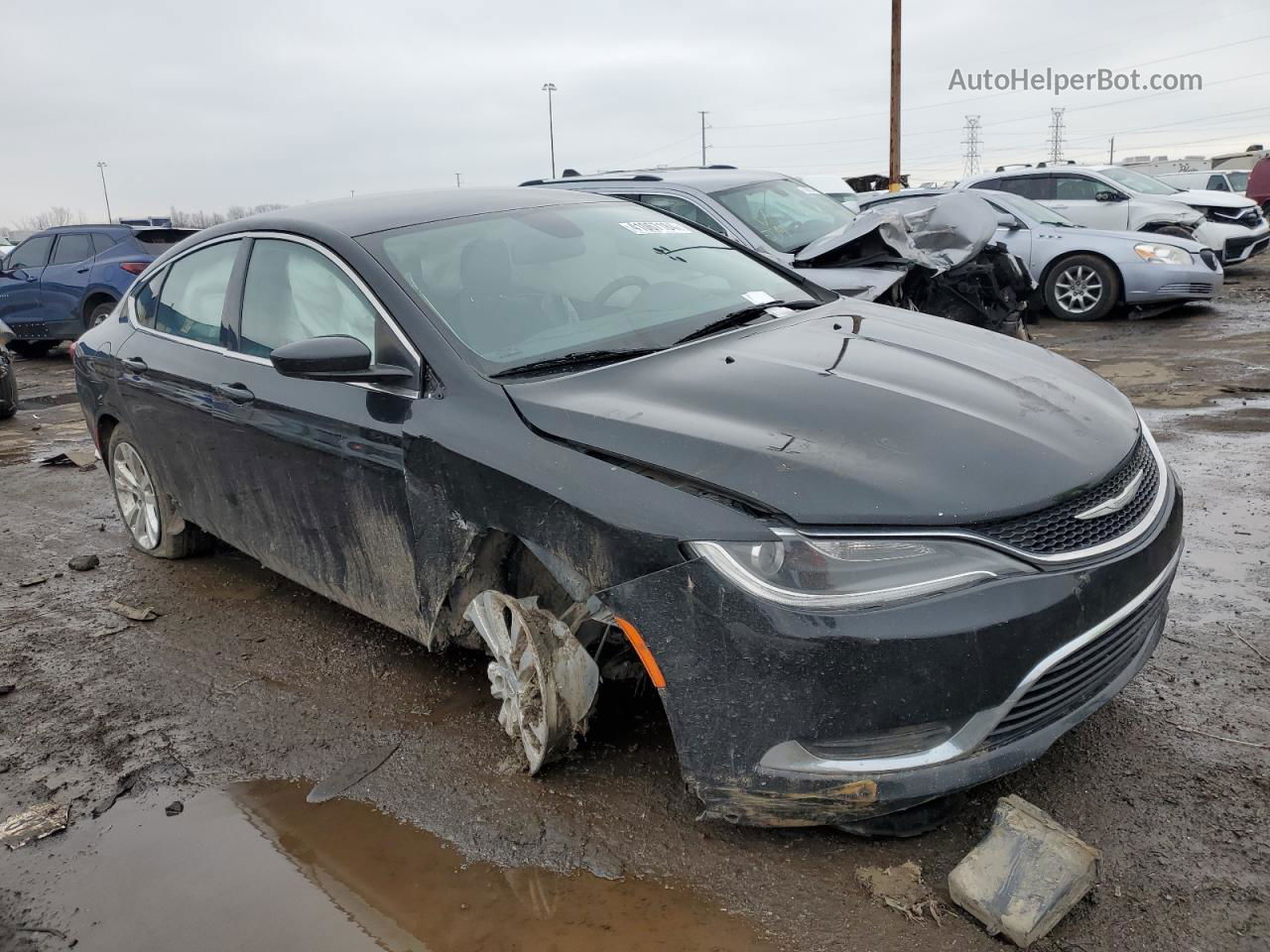 2015 Chrysler 200 Limited Black vin: 1C3CCCABXFN616813