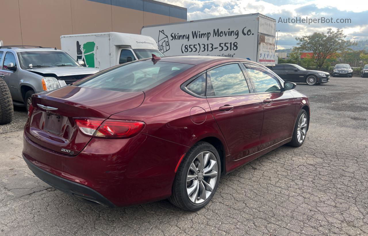 2015 Chrysler 200 S Maroon vin: 1C3CCCBGXFN572709