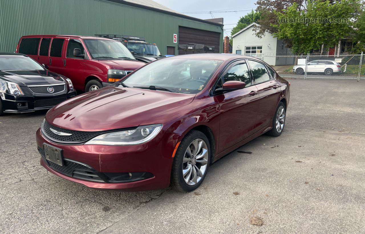 2015 Chrysler 200 S Maroon vin: 1C3CCCBGXFN572709