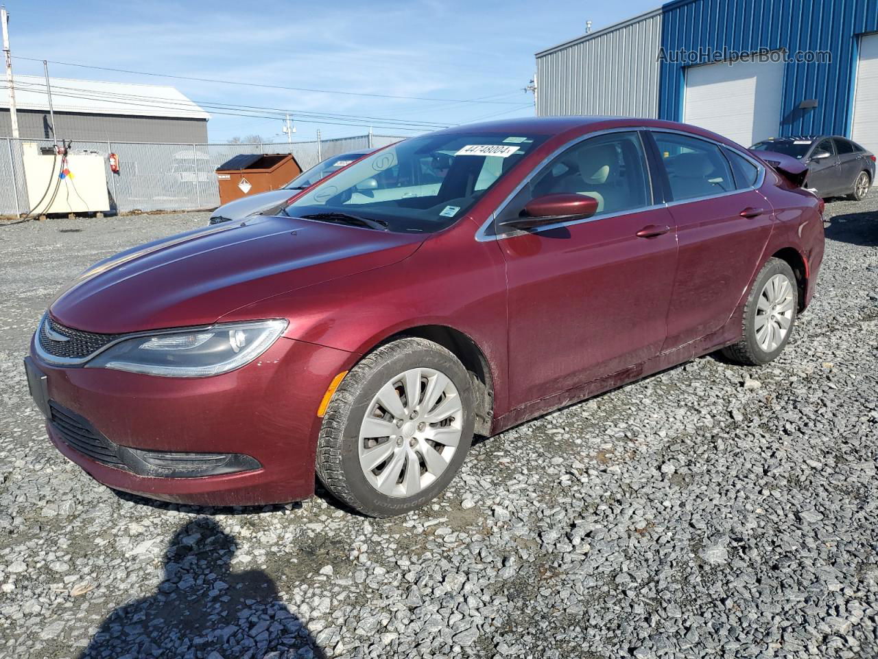 2016 Chrysler 200 Lx Burgundy vin: 1C3CCCFB1GN122298