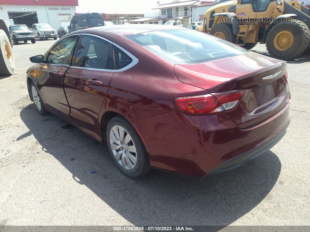 2016 Chrysler 200 Lx Maroon vin: 1C3CCCFB7GN108194