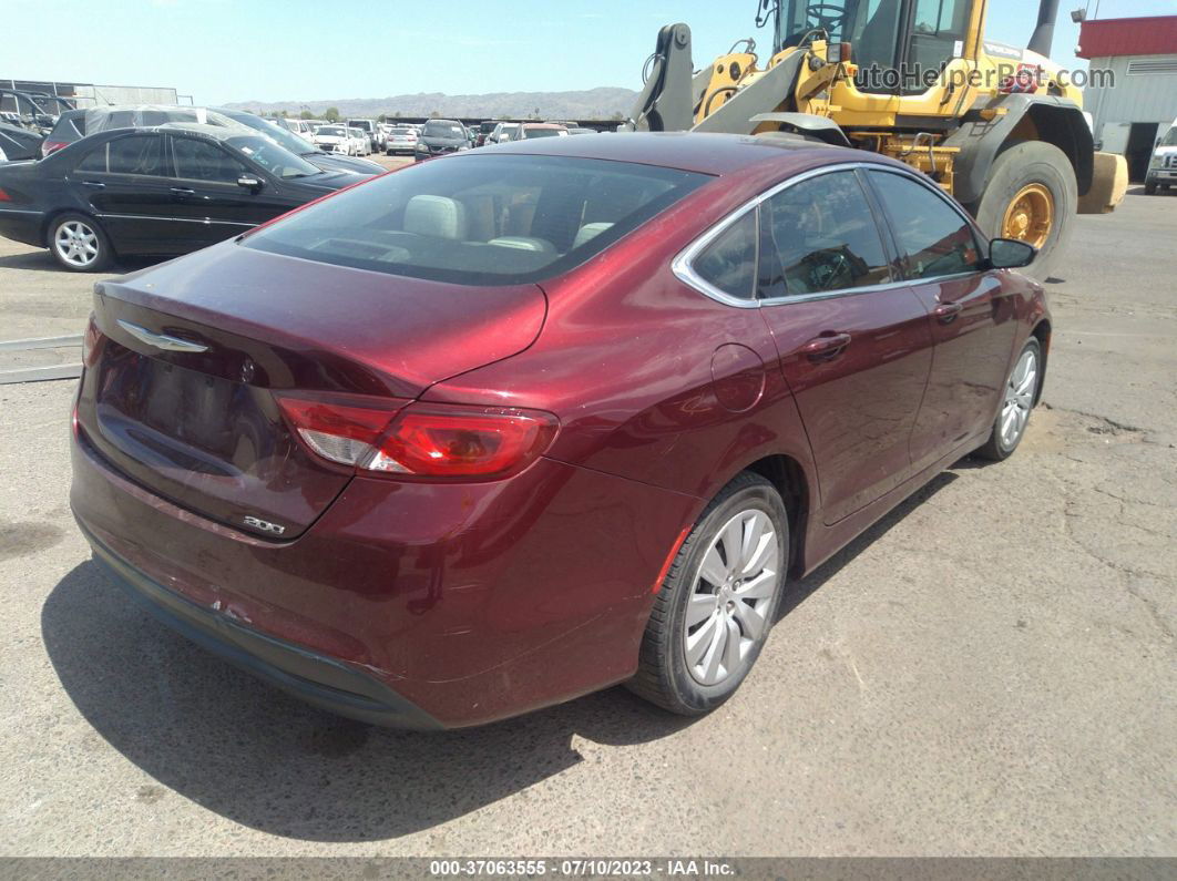 2016 Chrysler 200 Lx Maroon vin: 1C3CCCFB7GN108194