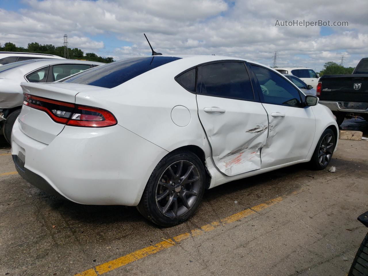 2015 Dodge Dart Se White vin: 1C3CDFAA1FD159997