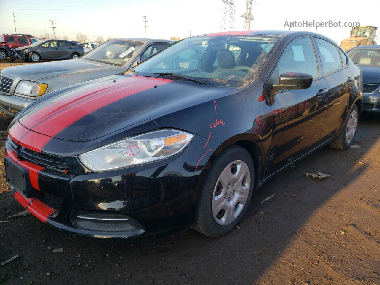 2015 Dodge Dart Se Black vin: 1C3CDFAA6FD281903