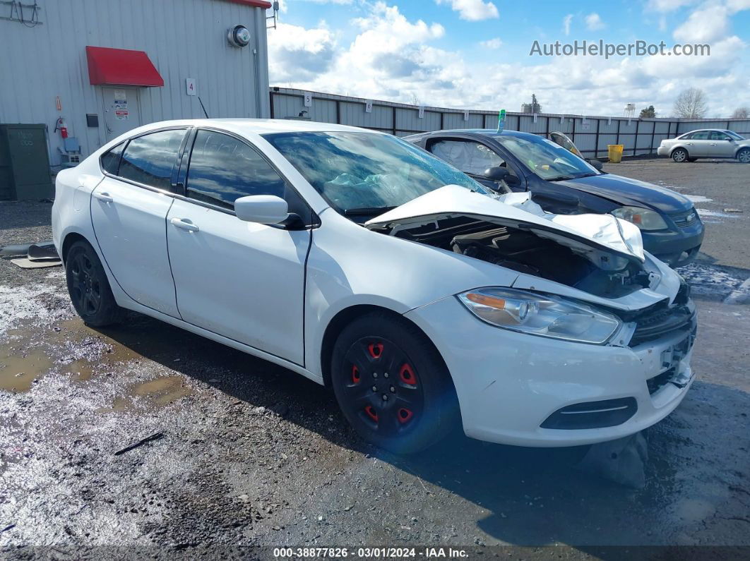 2015 Dodge Dart Se White vin: 1C3CDFAA6FD407046